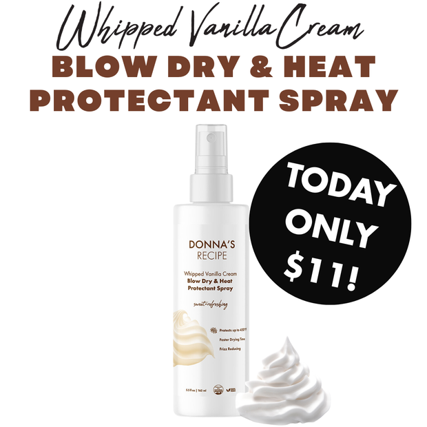 Blow Dry & Heat Protectant Spray - Whipped Vanilla Cream