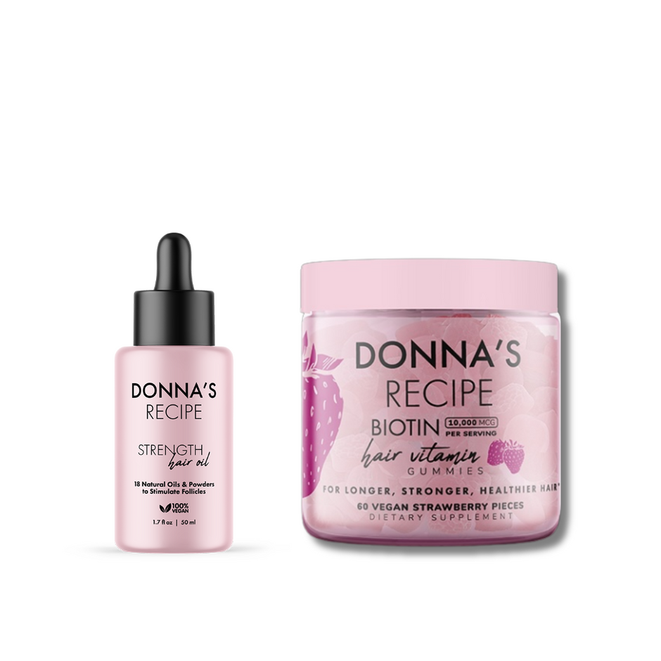 Duo Strength Hair Oil + Vitamins Bundle - Donna's Recipe